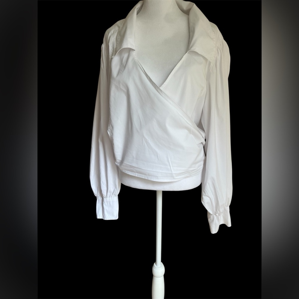 Chic White Wrap Blouse